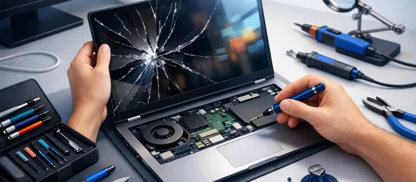 Broken Laptop Screen Repair Example Explained